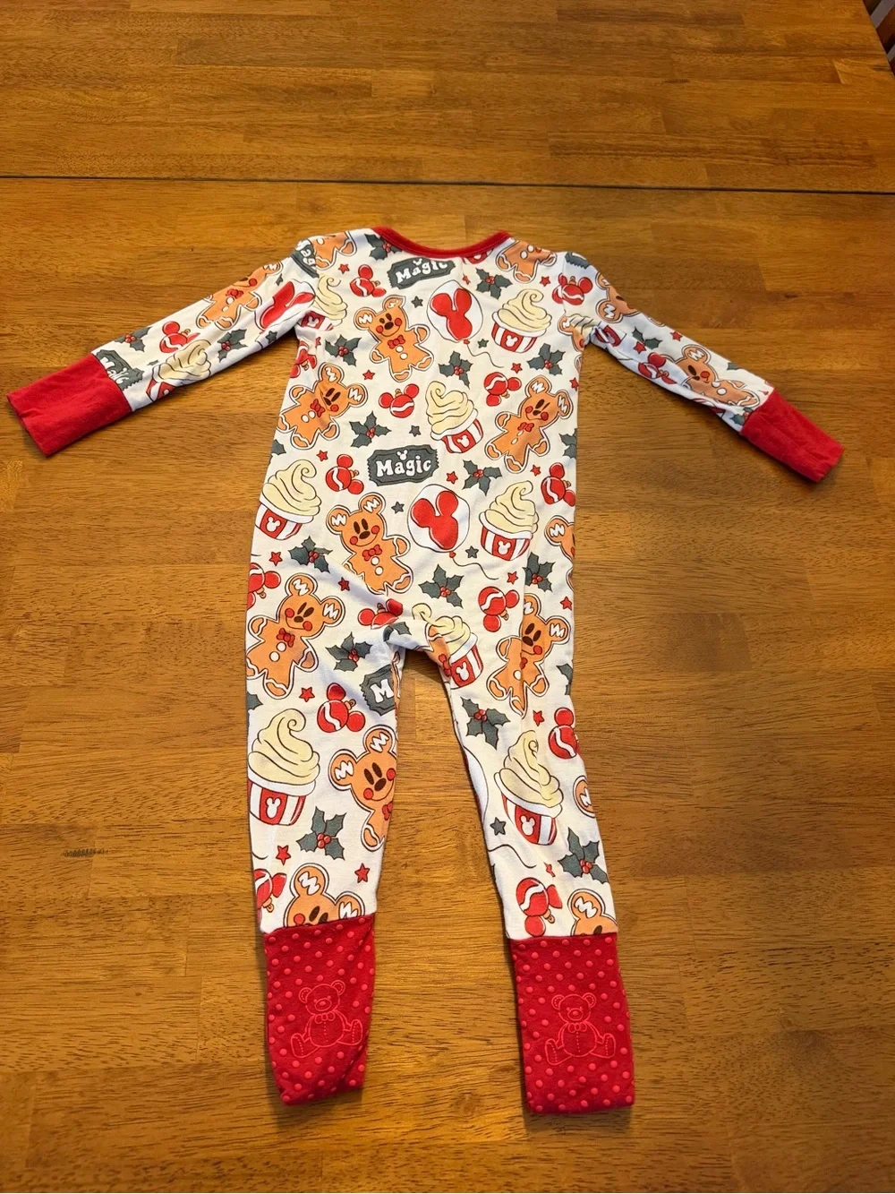 Charlie’s Project Kids 9-12 Mo Merry & Bright Magic Gingerbread Mickey Zippy